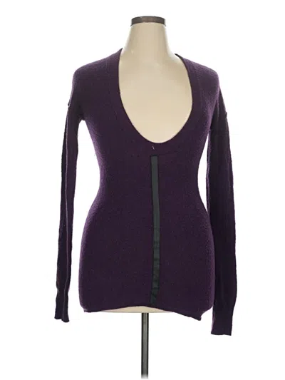 Pre-owned Unbranded Wool Cardigan Sweater In Purple