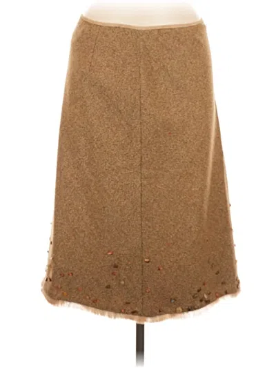 Pre-owned Unbranded Wool Skirt In Brown