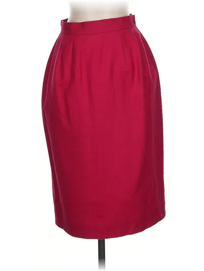 Pre-owned Unbranded Wool Skirt In Burgundy
