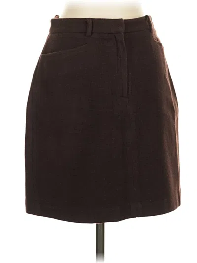 Pre-owned Unbranded Wool Skirt In Burgundy