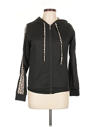 Pre-owned Unbranded Zip Up Hoodie In Black