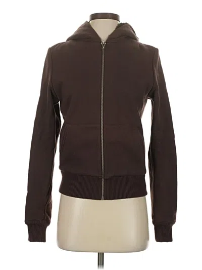 Pre-owned Unbranded Zip Up Hoodie In Brown