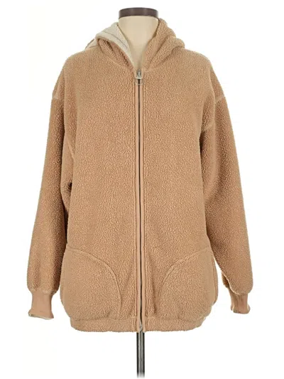 Pre-owned Unbranded Zip Up Hoodie In Tan
