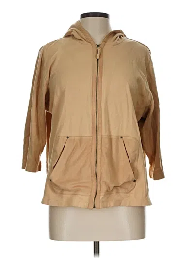 Pre-owned Unbranded Zip Up Hoodie In Tan