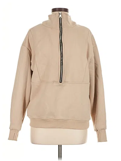Pre-owned Unbranded Zip Up Hoodie In Tan