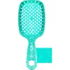 Unbrush Detangling Hair Brush Pastel Collection In Glitter/turquoise Green