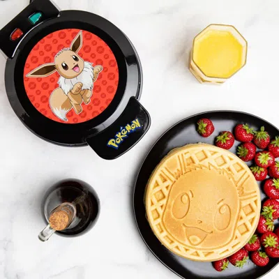 Uncanny Brands Pokemon Eevee Round Waffle Maker In Black
