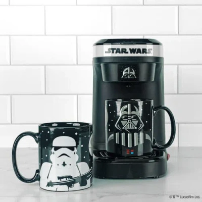 Uncanny Brands Star Wars Darth Vader And Stormtrooper Single Cup Coffee Maker Gift Set With Mug In Green