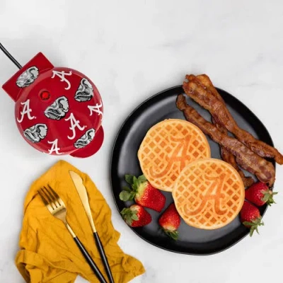 Uncanny Brands University Of Alabama Crimson Tide Mini Waffle Maker In Black