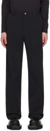 Uncertain Factor Black Roll Trousers In Black