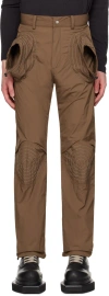 Uncertain Factor Brown Merug Stealth Trousers In Rain Drum