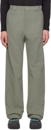 Uncertain Factor Khaki Roll Trousers In Hunter Green