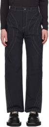 Uncertain Factor Navy Atomic Pulse Trousers In Black Iris