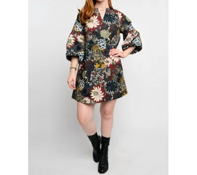 Uncle Frank Autumn Blossoms Dress In Black