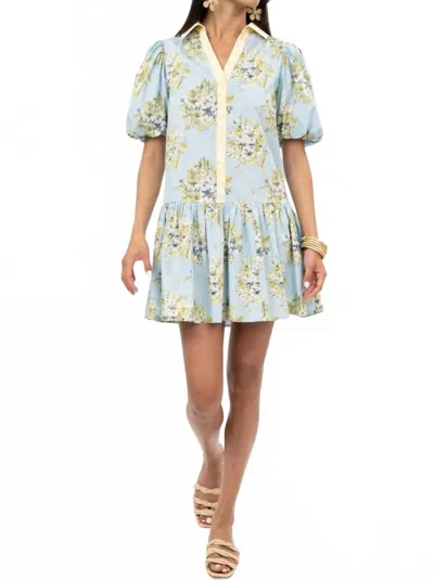 Uncle Frank Banded Front Mini Dress In Blue