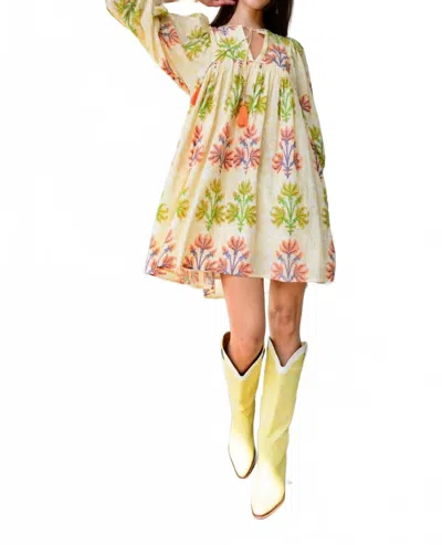 Uncle Frank Breezy Block Print Dress In Multi