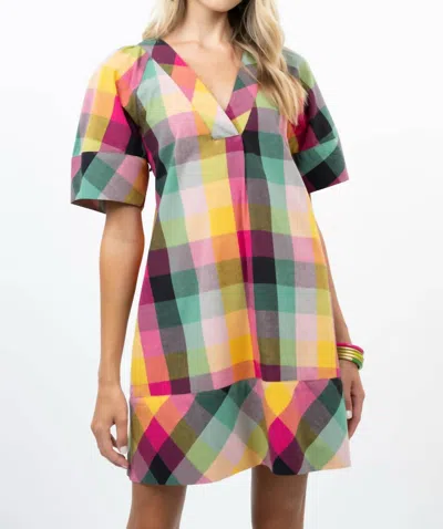 Uncle Frank Checked Shift Mini Dress In Multi