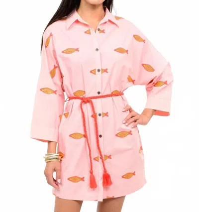 Uncle Frank Deep Sea Mini Shirt Dress In Pink