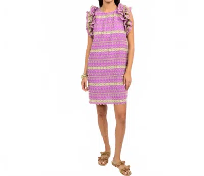 Uncle Frank Eyelet Mini Dress In Purple