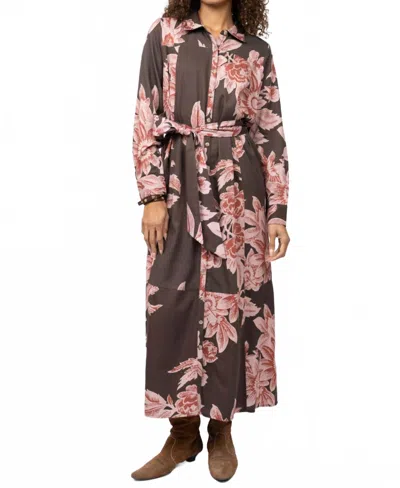Uncle Frank Fall Tropics Dress In Brown In Multi
