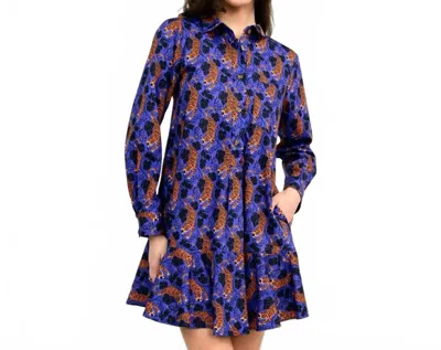 Uncle Frank Feline Frenzy Dress In Blue
