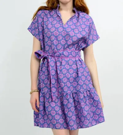 Uncle Frank Mock Kantha Dress In Periwinkle In Purple