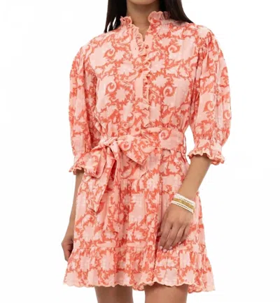 Uncle Frank Pretty Paisley Dress In Coral In Pink