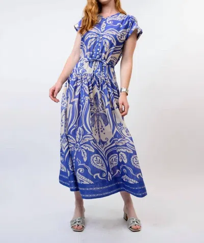 Uncle Frank Royal Palms Midi Dress In Blue