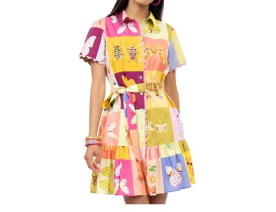 Uncle Frank Square Dance Mini Dress In Butterflies Pattern In Multi