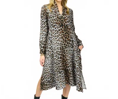 Uncle Frank Untamed Elegance Midi Dress In Leopard In Multi