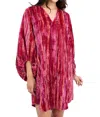 Uncle Frank V-neck Velvet Striped Dress In Raspberry In Multi