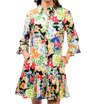 Uncle Frank Wildflower Shirt Mini Dress In Multicolor