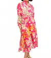 Uncle Frank Patio Floral Maxi Dress In Fuchsia In Pink