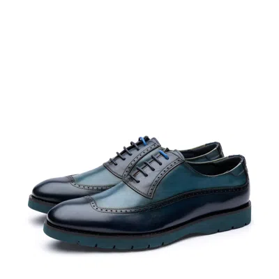 Uncle Paul Men's Ülo Navy Petrol Calf Leather Shoe