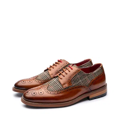 Uncle Paul Women's Brown Elfride Tan Leather And Canvas Mix Upper Shoe
