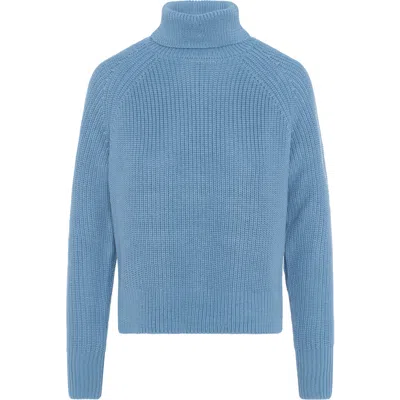 Unclear Chunky Knit Hi Low Sweater In Blue