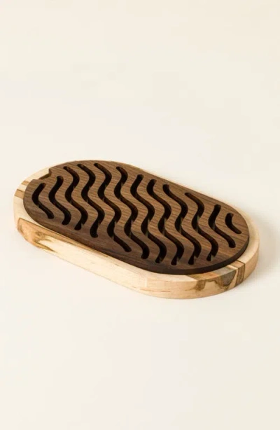 Uncommon Goods Artisan Bread Board With Crumb Tray In Brown