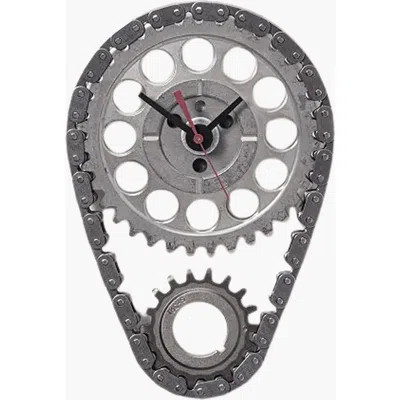Uncommon Goods Auto Timing Chain And Gears Wall Clock In Metallic Silver
