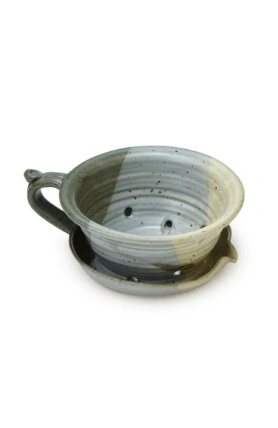 Uncommon Goods Berry Buddy Stoneware Strainer In Gray/blue