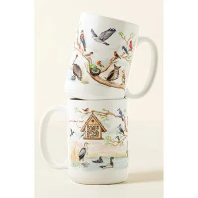 Uncommon Goods Birdwatcher Interactive Qr Mug In White