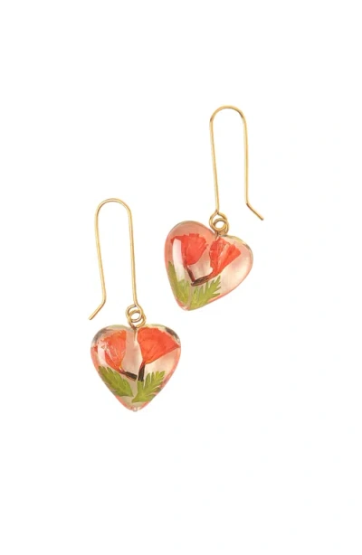 Uncommon Goods Birth Month Flower Heart Earrings