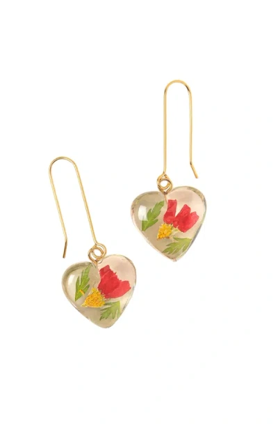 Uncommon Goods Birth Month Flower Heart Earrings