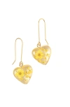 Uncommon Goods Birth Month Flower Heart Earrings