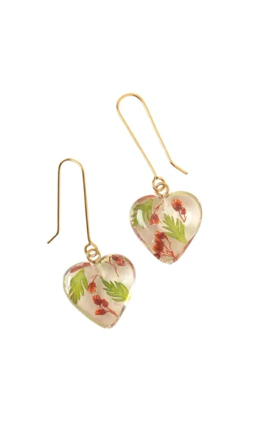 Uncommon Goods Birth Month Flower Heart Earrings