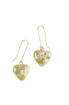 Uncommon Goods Birth Month Flower Heart Earrings