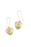 Uncommon Goods Birth Month Flower Heart Earrings