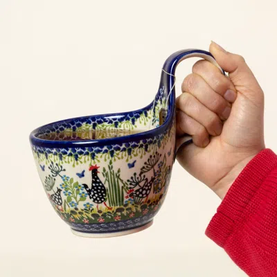 Uncommon Goods Cozy Polish Soup Mug By Lidia's Polish Pottery Inc. In Blue