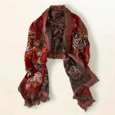 Uncommon Goods Embroidered Garden Wrap By Vismaya Collection In Brown