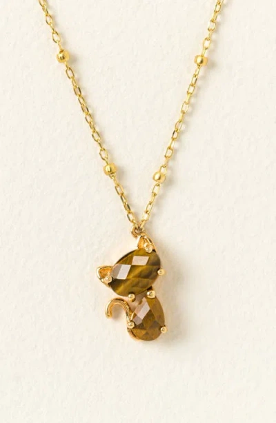 Uncommon Goods Faceted Feline Cat Necklace By Gratinsta Llc In Gold