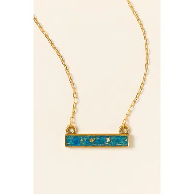 Uncommon Goods Flecks Of Gold Birthstone Necklace In Blue